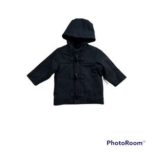 Old Navy Boys Hooded Toggle Coat 12-18 M Charcoal NWT
